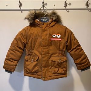 Cat & Jack - Super chill - Monster Eyes Winter Jacket with a fur hood